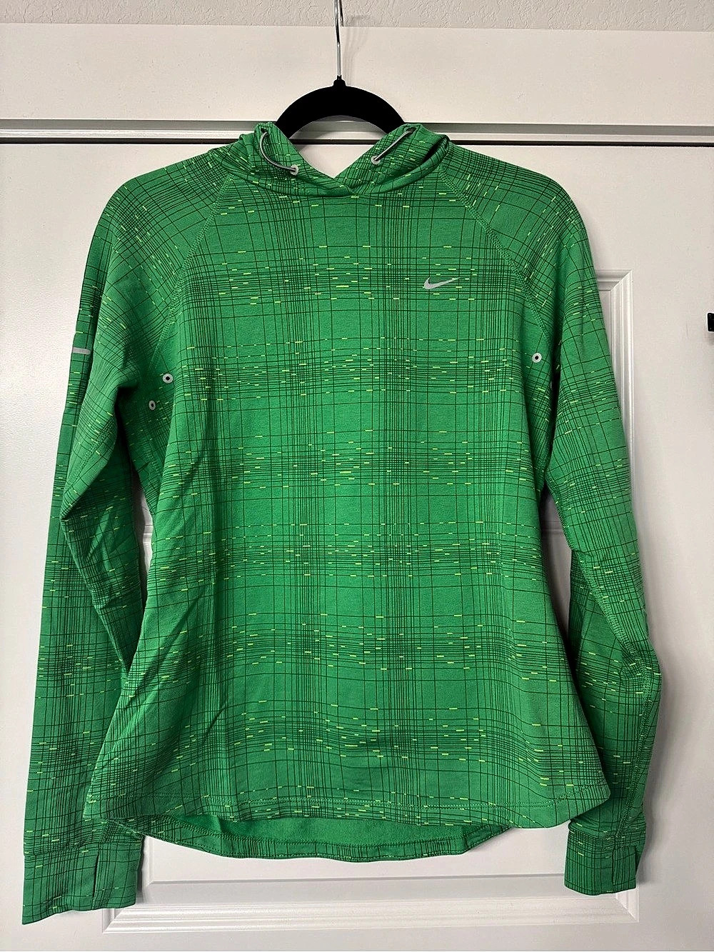 Nike Green Hooded Long Sleeve Running Top